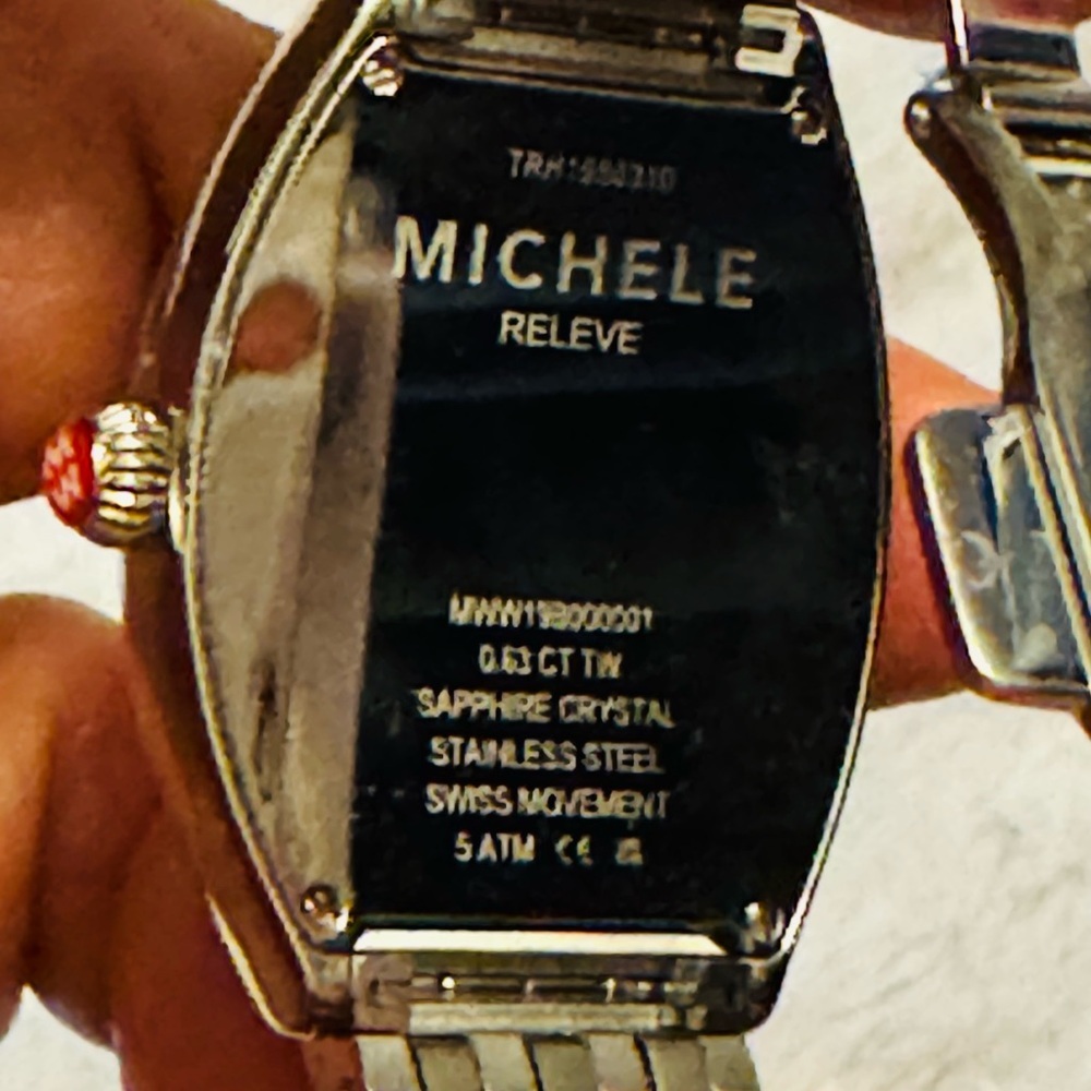 New ! Michele Releve Silver Diamond Watch - Picture 10 of 11